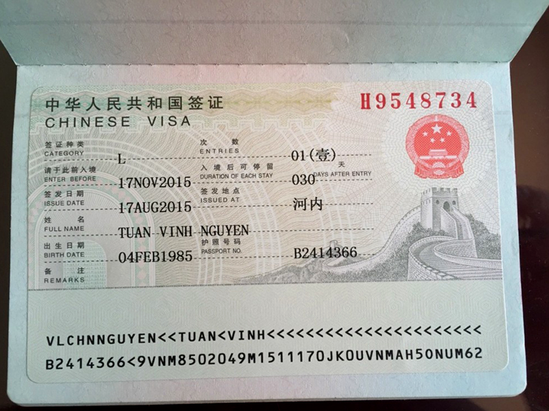 Visa trung quốc 